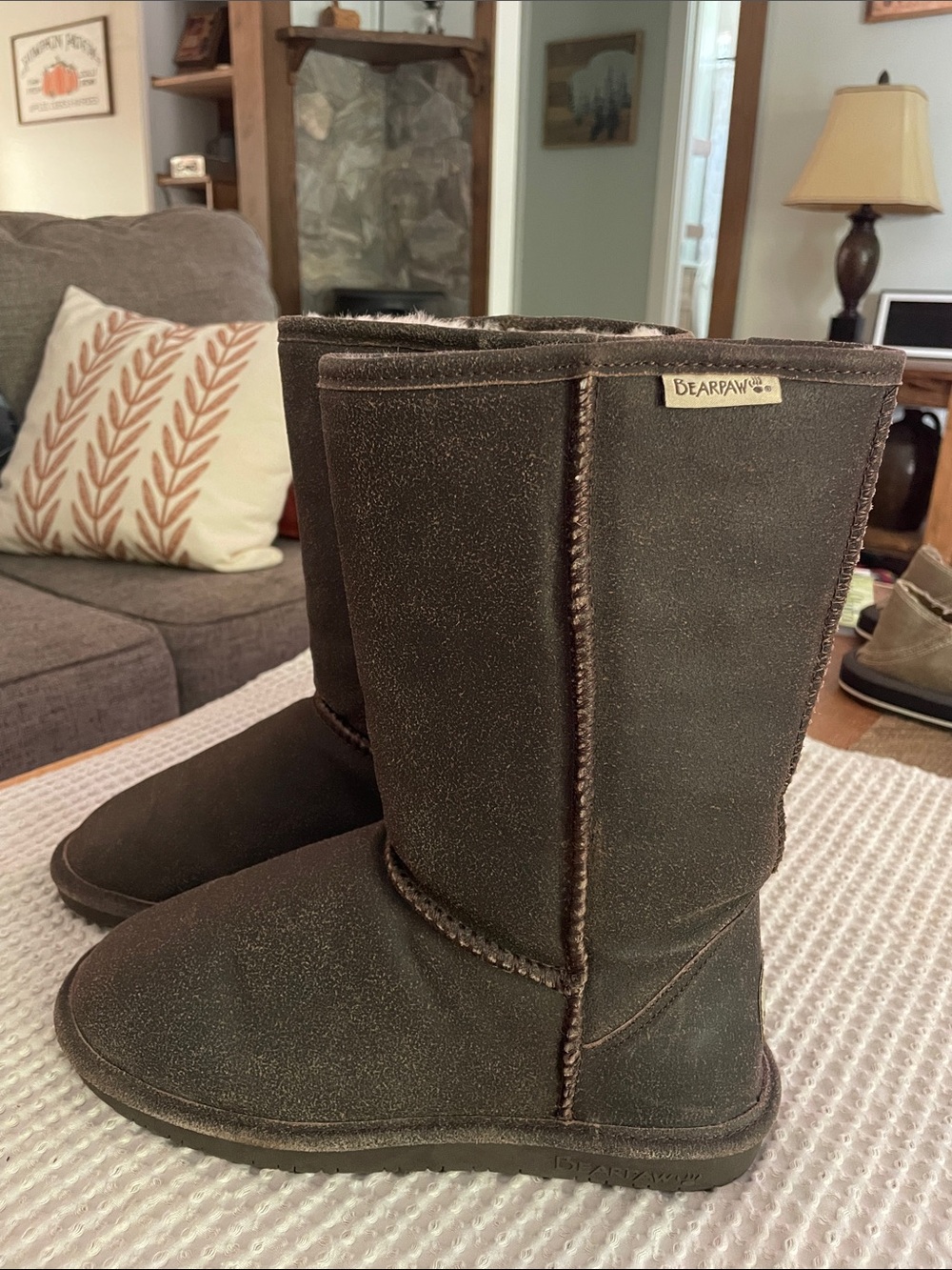 BearPaw Women's Dark Brown Suede Mid-Calf Winter Boots